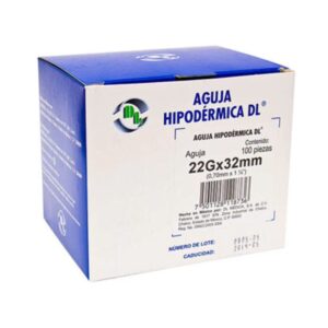AGUJA HIPOD. DESECH. DL 22GX32MM CAJA C/100 PIEZAS