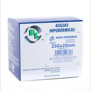AGUJA HIPOD. DESECH. DL 23GX25MM CAJA C/100 PIEZAS