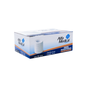 CINTA MICROPOROSA BLANCA 5CM X 10M HOSPITALARIA CAJA C/6 PIEZAS ALFA MEDICAL