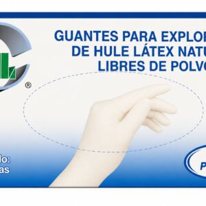 GUANTES DL DE LATEX P/EXAMEN TALLA MED L/POLVO CAJA C/100 PIEZAS