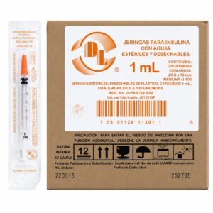 JERINGA INSULINA DL 1ML 29G X 13MM C/200 PIEZAS