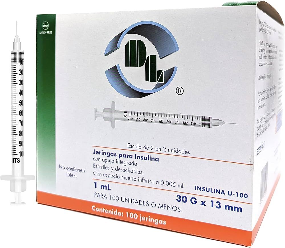 JERINGA INSULINA DL 1ML 30GX13MM C/100 PIEZAS