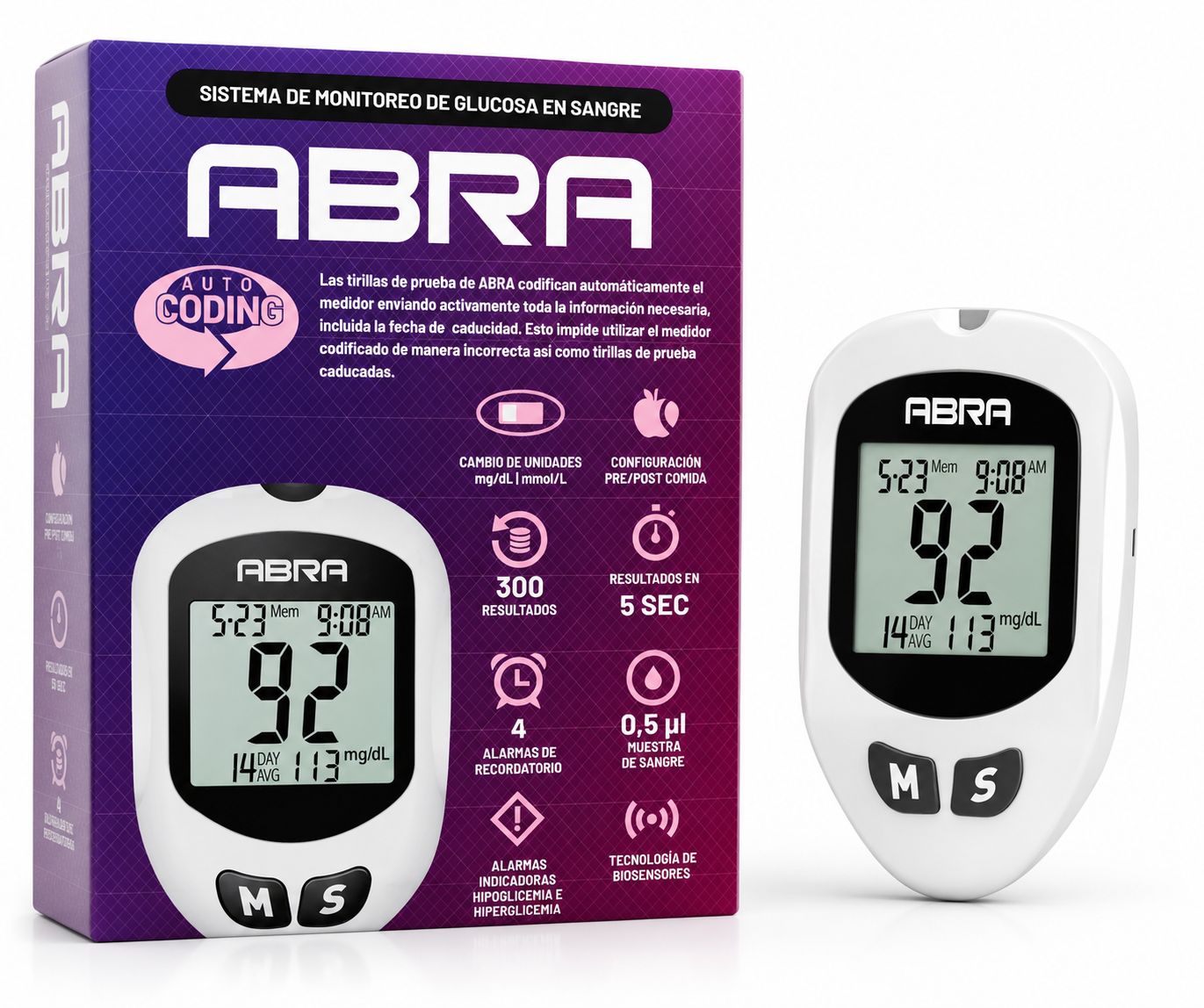 KIT MEDIDOR DE GLUCOSA / GLUCÓMETRO ABRA