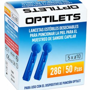 LANCETAS OPTILETS CAJA C/50 PARA GLUCÓMETRO ABRA