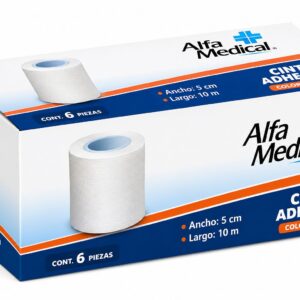 TELA ADHESIVA BLANCA 5CM X 10M CAJA C/6 ALFA MEDICAL